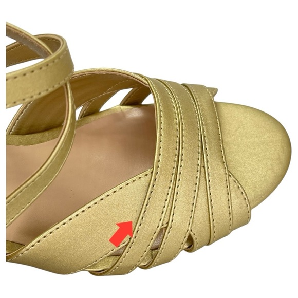 Easy Street Crissa Gold Satin Strappy Womens Heels Size 9.5M - Picture 9 of 15